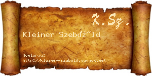 Kleiner Szebáld névjegykártya